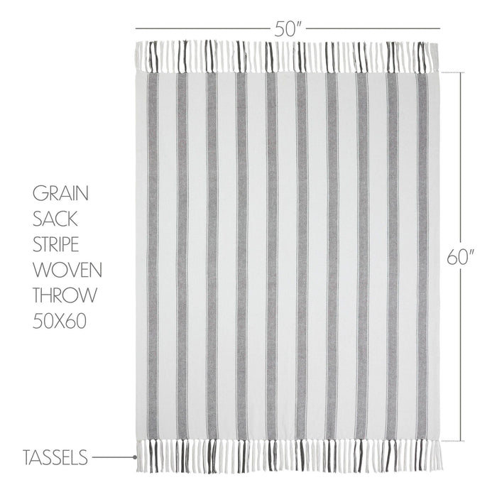 Grace Grain Sack Stripe Woven Throw - Primitive Star Quilt Shop