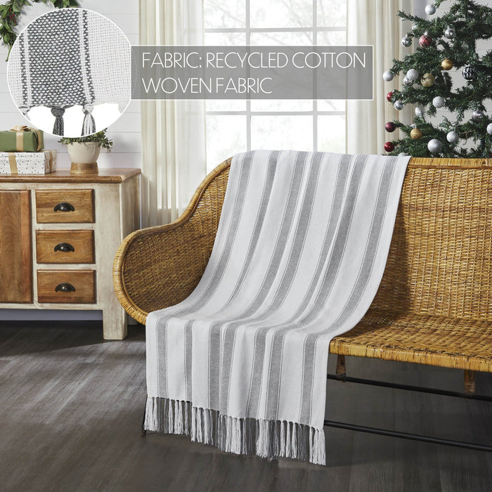 Grace Grain Sack Stripe Woven Throw - Primitive Star Quilt Shop