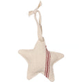 Grain Sack Red Stripe Star Ornament - Primitive Star Quilt Shop
