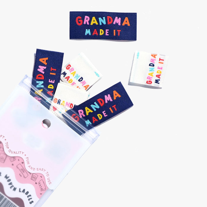 Grandma Made It and Grandma Loves You KATM sewing labels for handmade clothes and DIY sewing projects