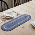 Great Falls Blue Braided Oval Runner 8x24" - Primitive Star Quilt Shop