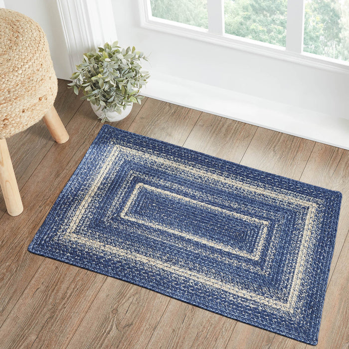 Great Falls Blue Rectangle Braided Rug 24x36" - Primitive Star Quilt Shop
