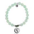 Green Angelite Stone Bracelet with Nurse Sterling Silver Charm