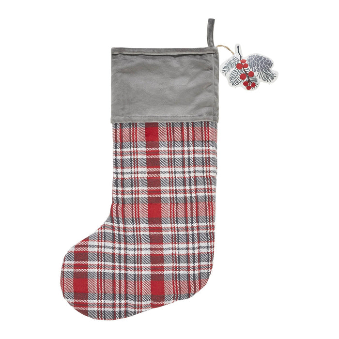 Gregor Plaid Stocking 12x20" - Primitive Star Quilt Shop