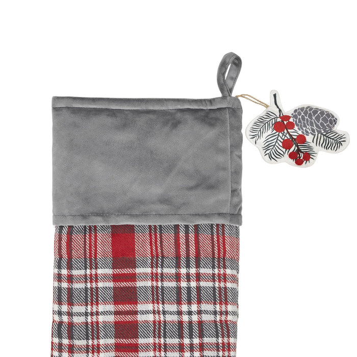 Gregor Plaid Stocking 12x20" - Primitive Star Quilt Shop