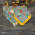 Grey Fall Floral Dog Bandana