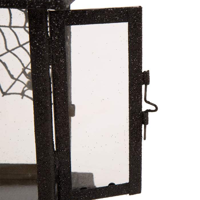 Halloween Iron/Glass Spider Hanging Lantern