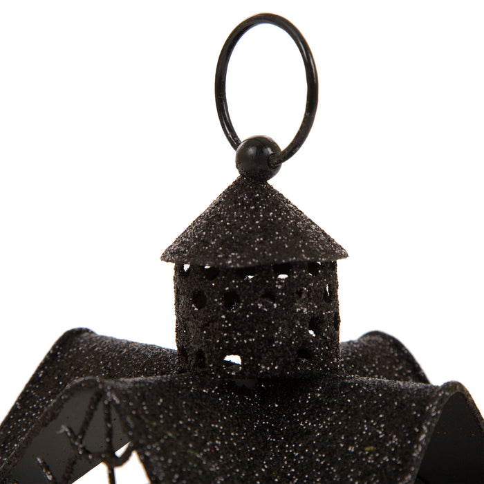 Halloween Iron/Glass Spider Hanging Lantern