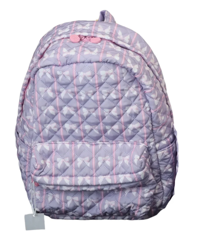 Hamner Hill-Striped Purple Bow Quilted Backpack