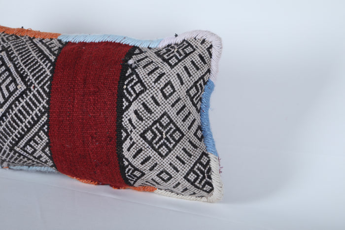 hand knotted Moroccan rug pillow 10.6 INCHES X 19.6 INCHES - kilim pillow