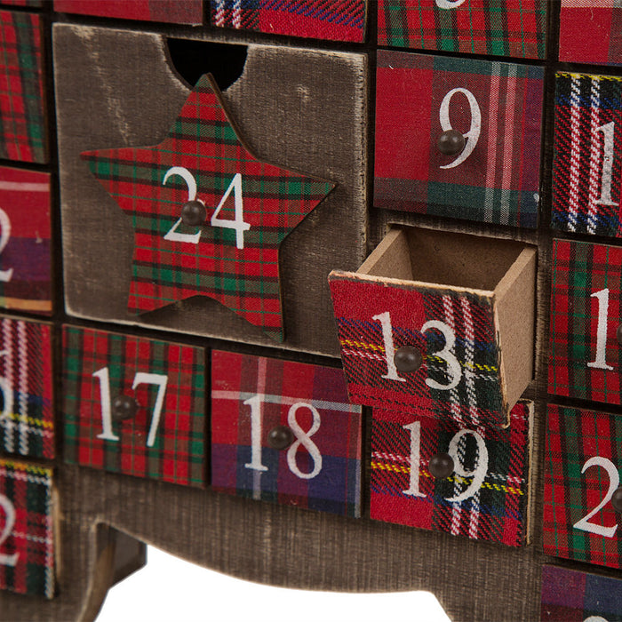Handcrafted Wooden Christmas Countdown Calendar With Drawer (Reindeer)