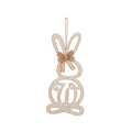 Handcrafted Wooden Monogram "W" Bunny Wall Hanging Sign