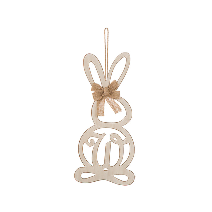 Handcrafted Wooden Monogram "W" Bunny Wall Hanging Sign