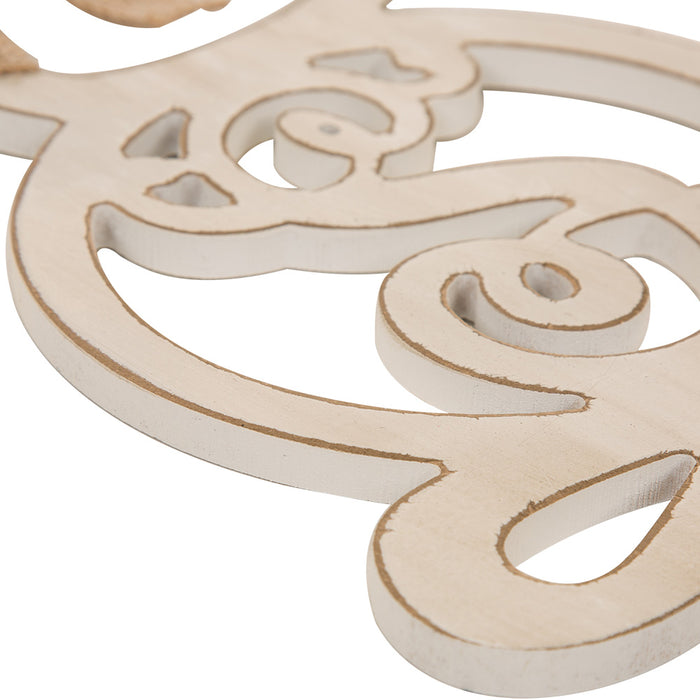 Handcrafted Wooden Monogram "W" Bunny Wall Hanging Sign