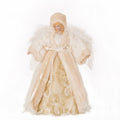Handmade Faux Fur Angel Christmas Treetop Ornament Decoration 12" H - White