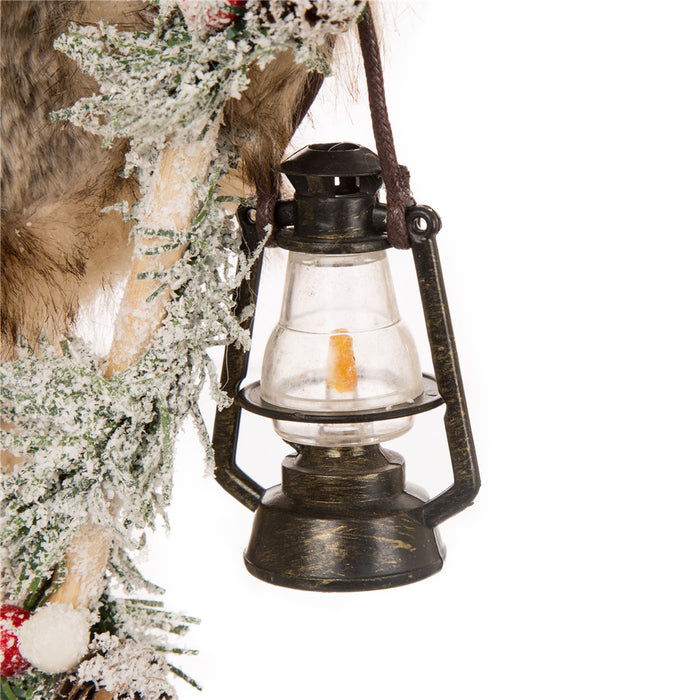 Handmade Faux Fur Santa Figurine Christmas Holiday Decoration Ornaments Gray 12-inch