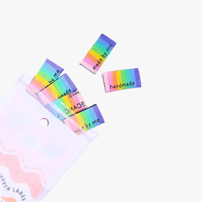 Handmade/Made By Me woven KATM sewing labels for handmade clothes and DIY sewing projects