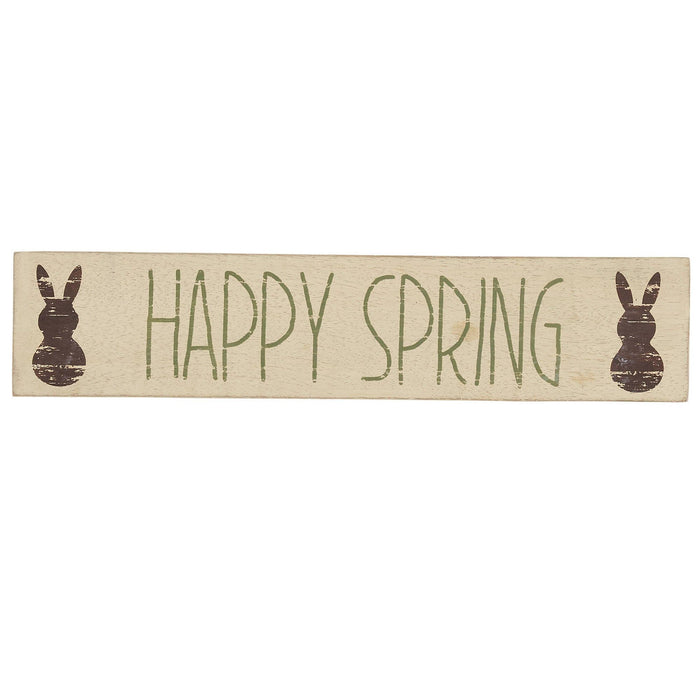 "Happy Spring" Wood Sign - 3x14" - Primitive Star Quilt Shop