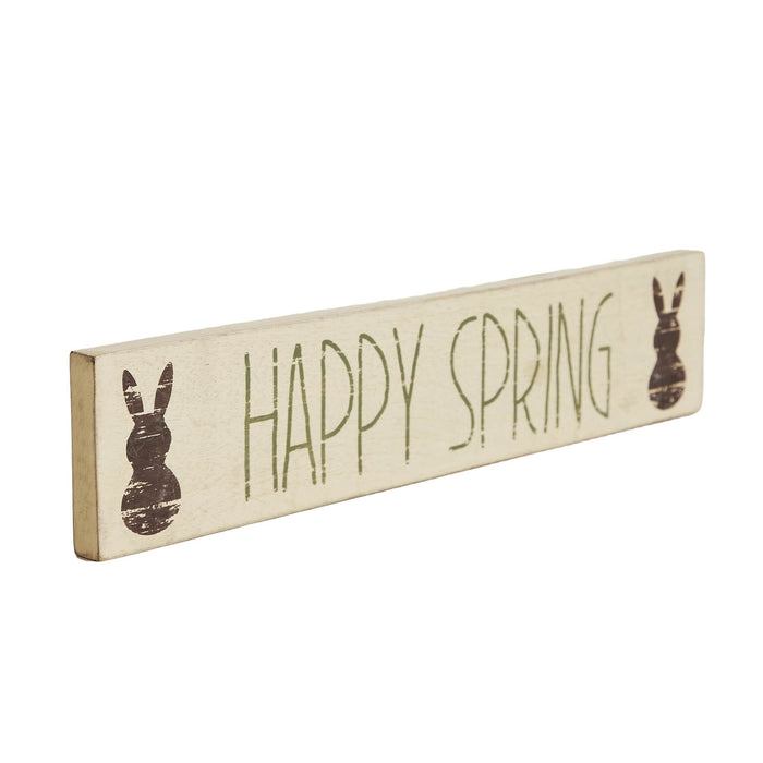 "Happy Spring" Wood Sign - 3x14" - Primitive Star Quilt Shop