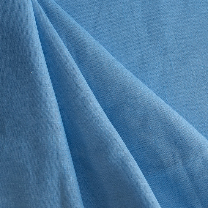 Harbour Blue 100% Linen Fabric – deep ocean blue, lightweight-medium 155 GSM, fine 50 LEA weave