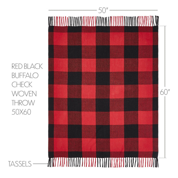 Harper Red Check Woven Throw - Primitive Star Quilt Shop