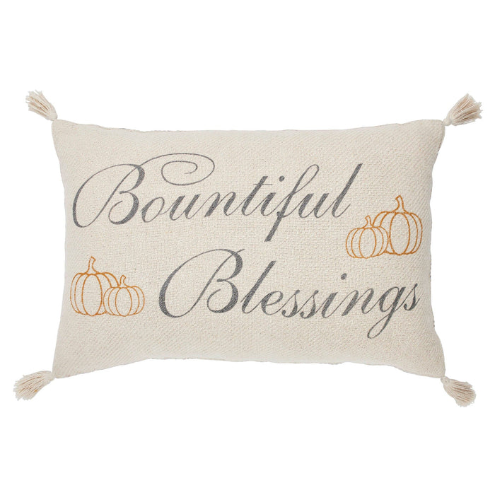 Harvest Blessings Bountiful Blessings Pillow 14x22" - Primitive Star Quilt Shop
