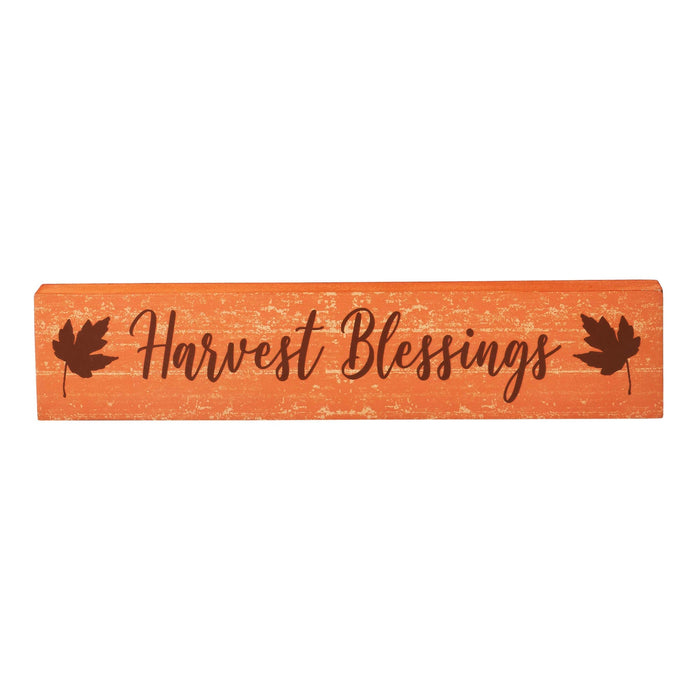 Harvest Blessings Fall Leaves Sign - Primitive Star Quilt Shop