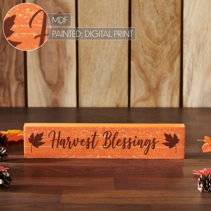 Harvest Blessings Fall Leaves Sign - Primitive Star Quilt Shop