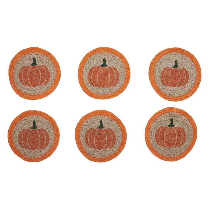 Harvest Blessings Natural Stencil Coaster - Set of 6 - Primitive Star Quilt Shop