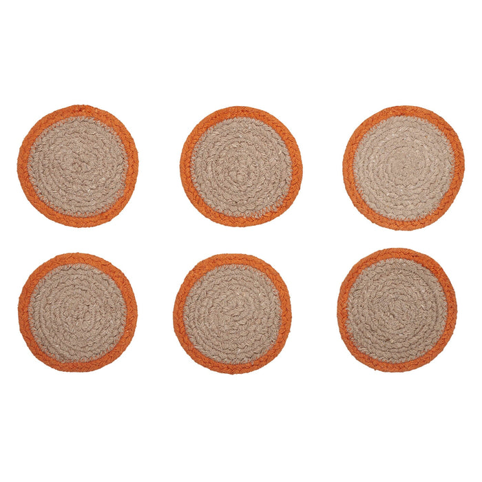 Harvest Blessings Natural Stencil Coaster - Set of 6 - Primitive Star Quilt Shop