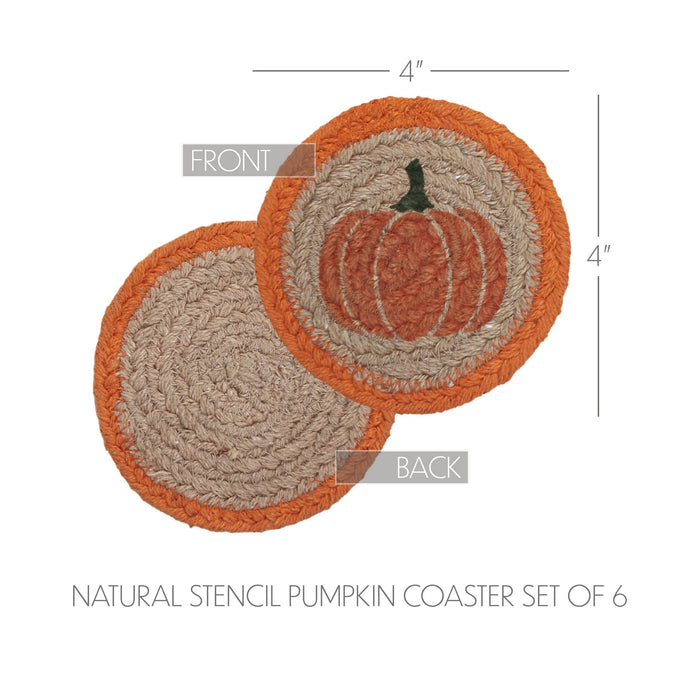 Harvest Blessings Natural Stencil Coaster - Set of 6 - Primitive Star Quilt Shop