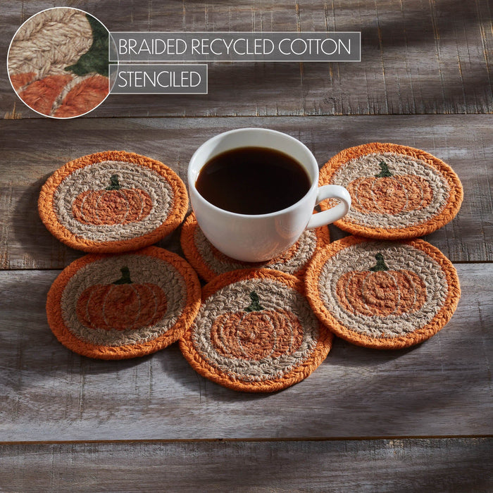 Harvest Blessings Natural Stencil Coaster - Set of 6 - Primitive Star Quilt Shop
