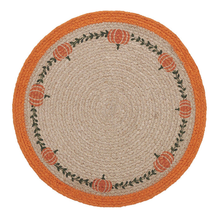 Harvest Blessings Natural Stencil Pumpkin Trivet 12" - Primitive Star Quilt Shop