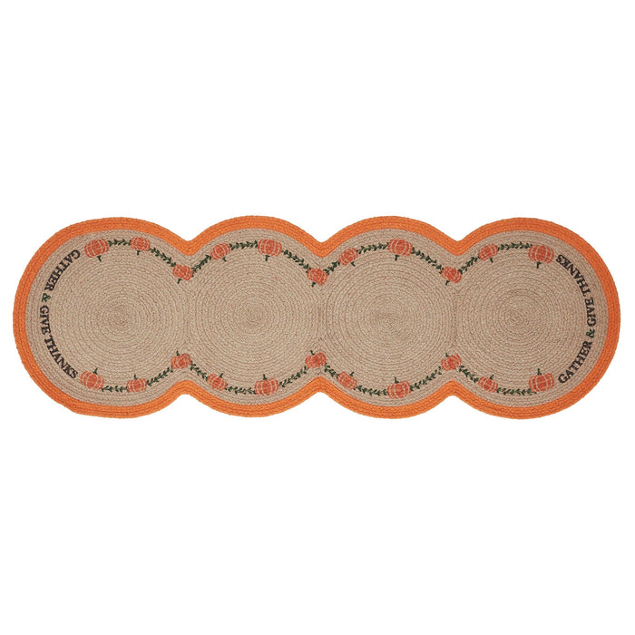 Harvest Blessings Natural Stencil Runner 12x36" - Primitive Star Quilt Shop