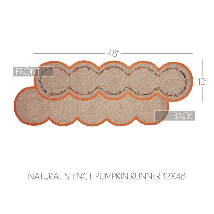 Harvest Blessings Natural Stencil Runner 12x48" - Primitive Star Quilt Shop