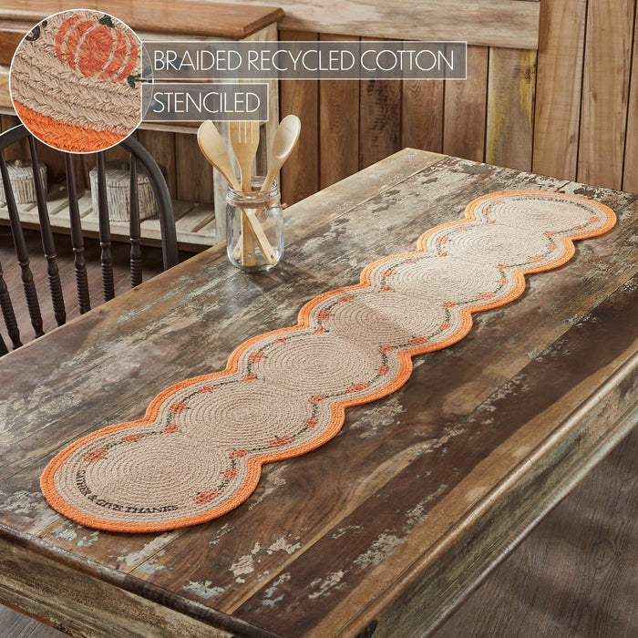 Harvest Blessings Natural Stencil Runner 12x60" - Primitive Star Quilt Shop