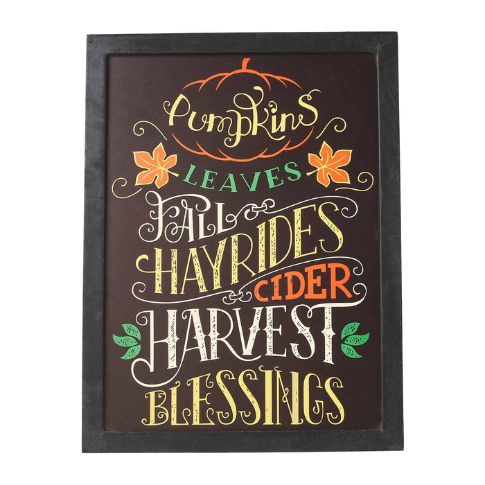 Harvest Blessings Phrases Black Sign - Primitive Star Quilt Shop