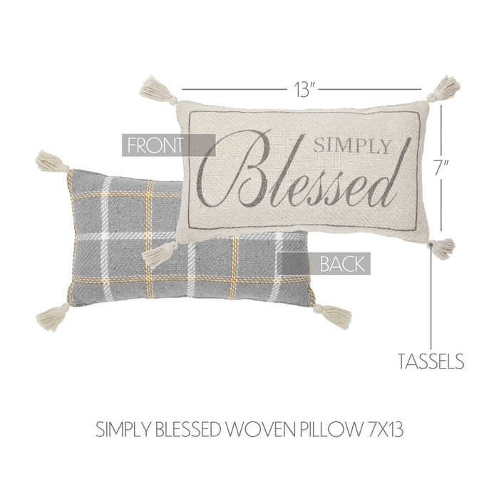 Harvest Blessings Simply Blessed Pillow 7x13" - Primitive Star Quilt Shop