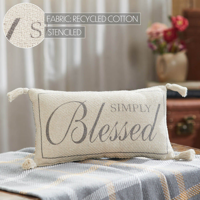 Harvest Blessings Simply Blessed Pillow 7x13" - Primitive Star Quilt Shop