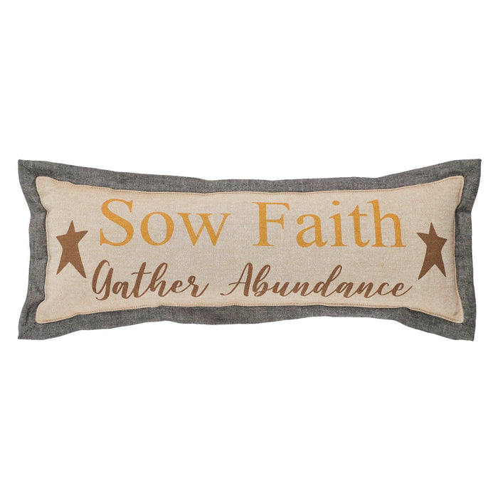 Harvest Blessings Sow Faith Pillow 5x15" - Primitive Star Quilt Shop