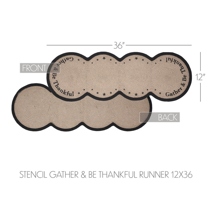 Harvest Blessings Stencil Gather Runner 12x36" - Primitive Star Quilt Shop
