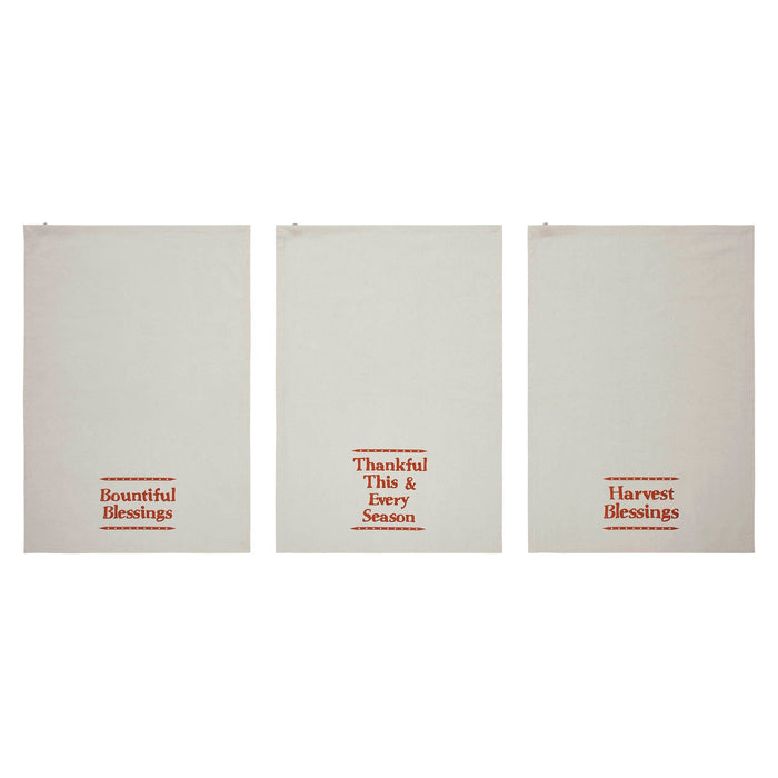 Harvest Blessings Tea Towel -Set of 3 - Primitive Star Quilt Shop