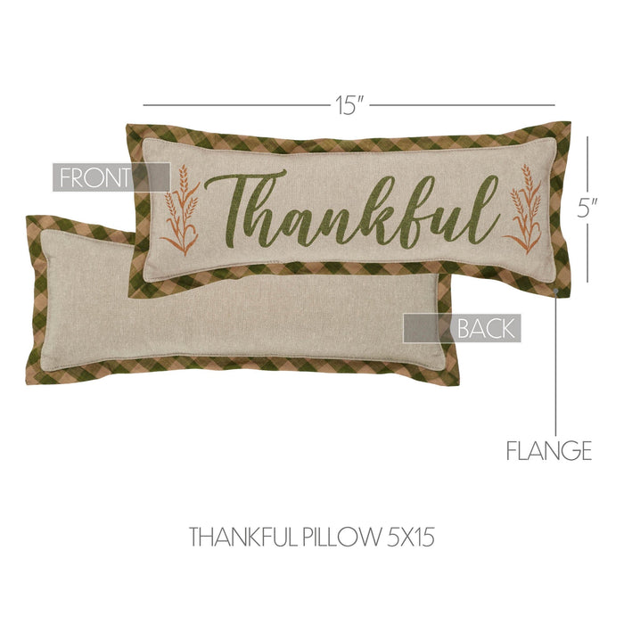 Harvest Blessings Thankful Pillow 5x15" - Primitive Star Quilt Shop