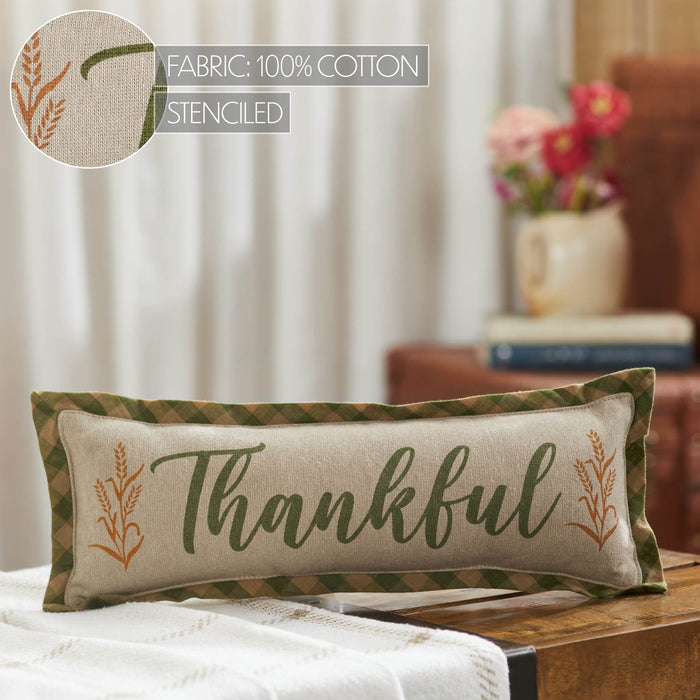 Harvest Blessings Thankful Pillow 5x15" - Primitive Star Quilt Shop