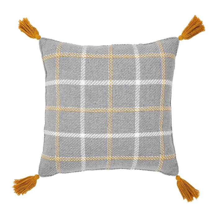 Harvest Blessings Woven Plaid Pillow 12x12" - Primitive Star Quilt Shop