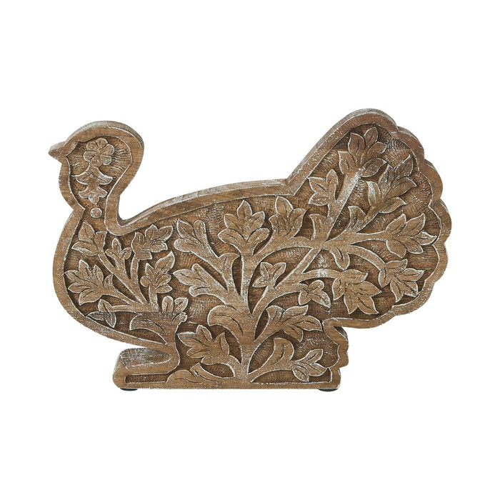 Harvest Leaf Carved Wooden Turkey - 10x14" - Primitive Star Quilt Shop
