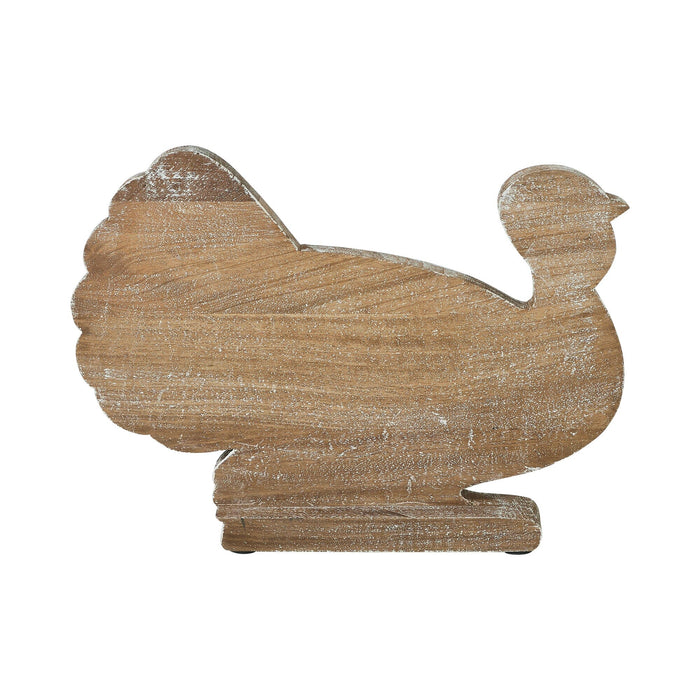 Harvest Leaf Carved Wooden Turkey - 10x14" - Primitive Star Quilt Shop