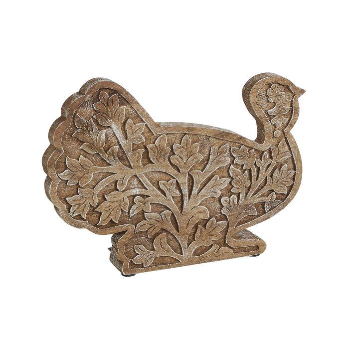 Harvest Leaf Carved Wooden Turkey - 10x14" - Primitive Star Quilt Shop
