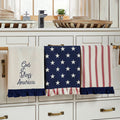 Hatteras "God Bless America" Ruffled Tea Towels - Set of 3 - Primitive Star Quilt Shop