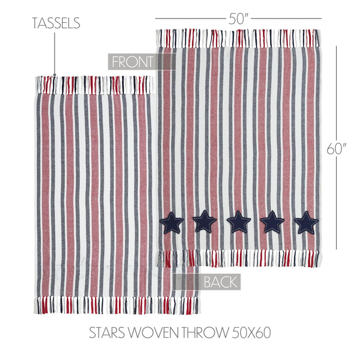 Hatteras Stars Woven Throw - Primitive Star Quilt Shop